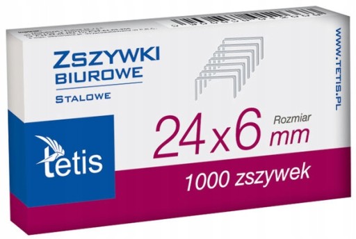Kancelárske sponky Tetis 24x6mm 1000 ks
