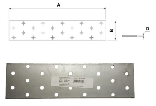 Plochá spojka LP-5 rozmery 50x180mm Skrutka-kov