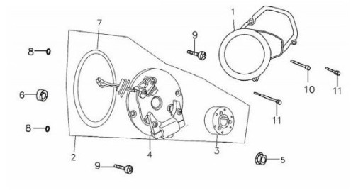 SKRUTKA ľavý kryt motora MRF 140 M6X35 PITBIKE
