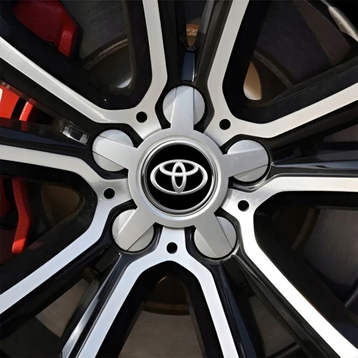 4 Emblémy Stredy ráfikov Kryty kolies TOYOTA SET TOP 53 mm