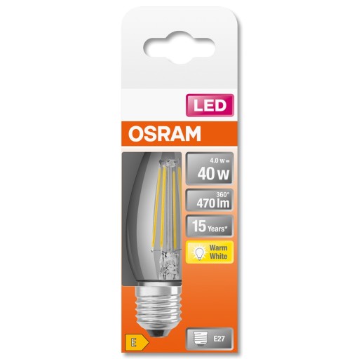 LED SVIEČKOVÁ žiarovka E27 4W 2700K Filament OSRAM