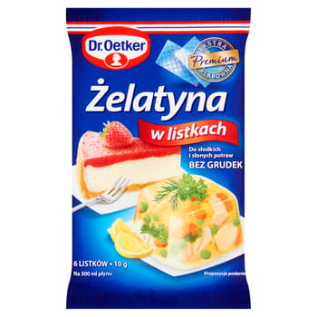 Želatína v listoch Dr. Oetker 10 g