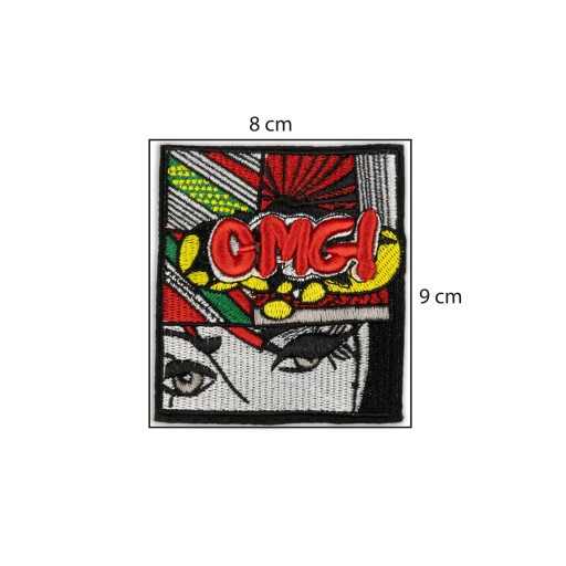 Vyšívaný PATCH OMG! ženské komické oči