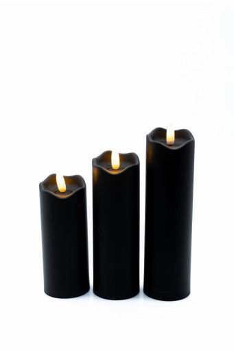LED SVIEČKA NA AKUMULÁTOR 18,5 CM ČIERNA KTX057A