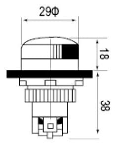 Žltý LED indikátor 230V - C2LUF-Y-220