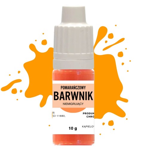 Nemigrujúci mydlový základ farbivo, pomaranč, 10g, glycerínový základ
