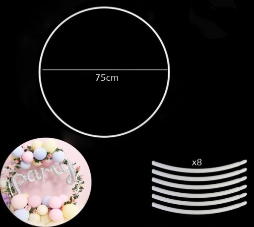 KOLESO na balónové dekorácie, okrúhly rám, 75 cm