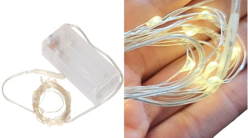 LED SVETLÁ NA VIANOČNÝ STROMČEK, 2M DRÔT NA BATÉRIU, TEPLÉ
