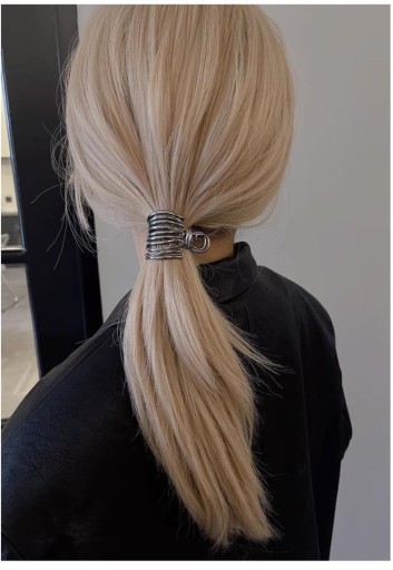 CAP HAIR CLIP Držiak na gumičku do chvosta 3 ks ZLATÝ STRIEBORNÝ GRAFIT
