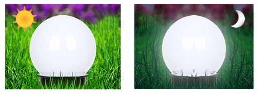 Solárne záhradné svietidlá, LED guľa, biele, 15 cm, pre záhradnú tyč