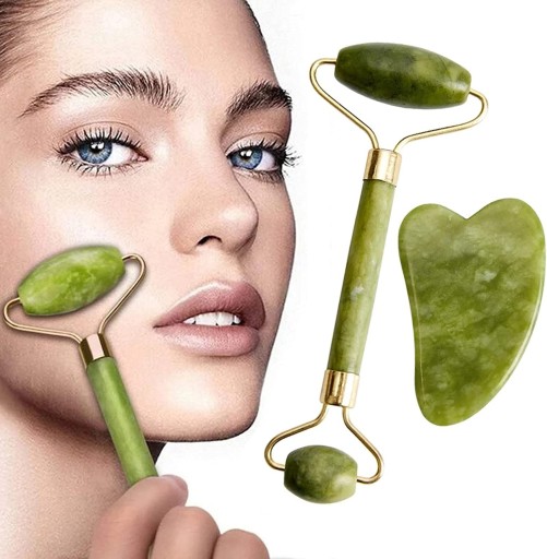 MASÁŽ NA TVÁR + JADE STONE JADE GUA SHA SET