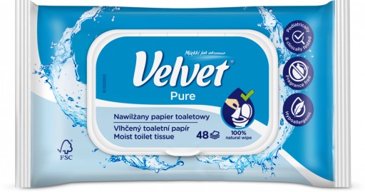 Velvet Pure vlhčený papier 42 ks x 2 bal