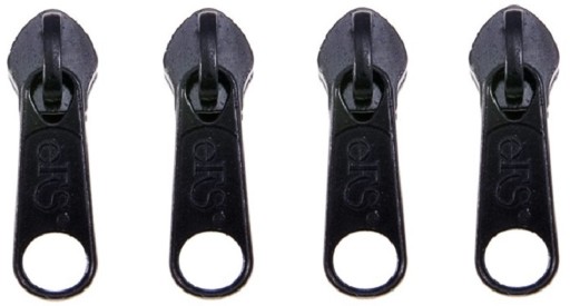 Kovový bežec pre 10 mm špirálový zips, strojový bežec, 4 ks.