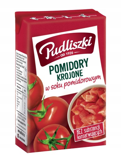 Pudliszki Plátky paradajok s bazalkou oregano 390g