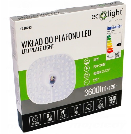 Vložka žiarovky pre LED stropnú lampu SMD 36W + zdroj 4000K 18cm pre magnet