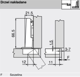 BLUM PANT 71B358E CLIP TOP BLUMOTION 110 EXPANDO S VODIČOM