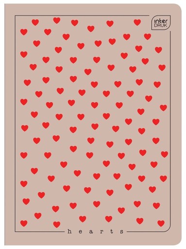 Zápisník A5 so 60 štvorcovými listami HEARTS mix