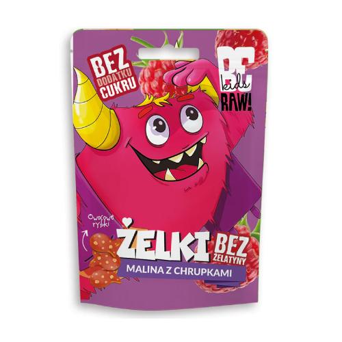 BeRAW Kids Malinové želé s chrumkami, 35 g