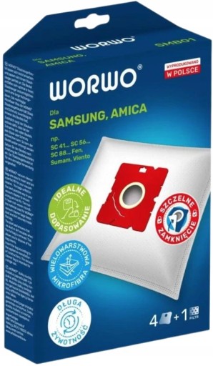 Vrecká do vysávača Worwo SMB01K Samsung, 4 kusy