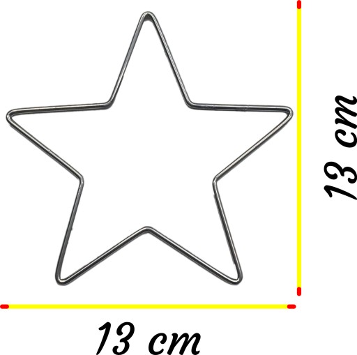Kovová hviezda STRIEBORNÁ 13 cm s drôteným podstavcom