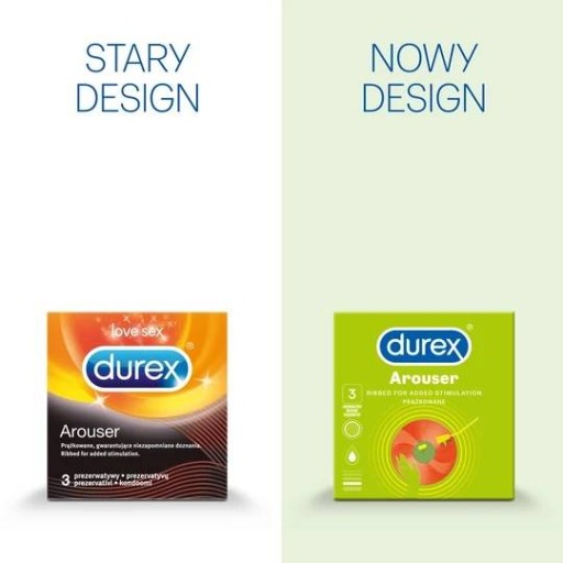 DUREX AROUSER REBROVANÉ KONDÓMY, ROVNÉ, 3 ks
