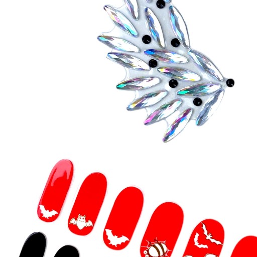 KRYŠTÁLY na tvár BAT HALLOWEEN NAILS