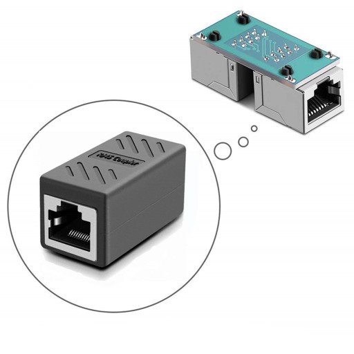 KONEKTOR KONEKTOR SIEŤOVÉHO PREDĹŽOVACIEHO ADAPTÉRA 2X RJ-45 LAN ČIERNA
