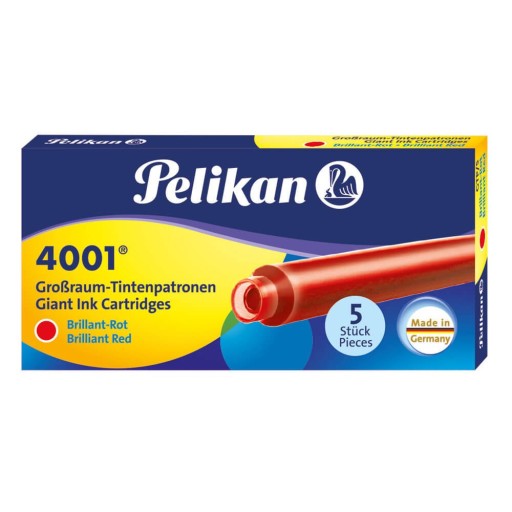 Atramentové náplne 4001 dlhé GTP/5 červené PELIKAN