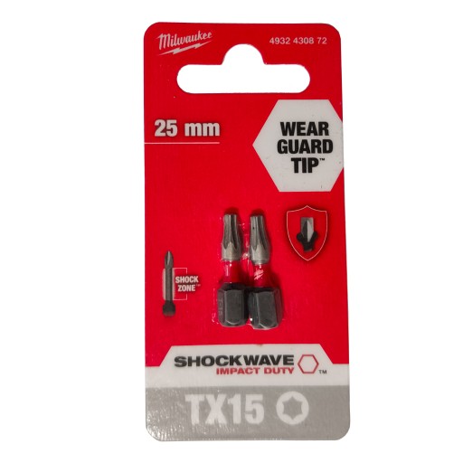 MILWAUKEE SHOCKWAVE BIT TX15 25mm 2ks.