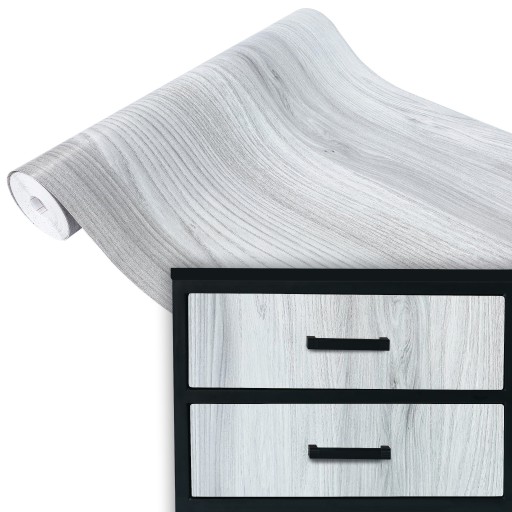 Nábytok podobný drevu Dýha dvierka fólia Dub svetlosivá šírka 45cm