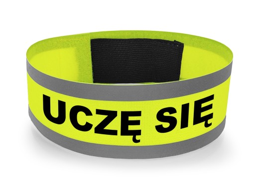 Reflexný pásik s gumičkou, UČÍM SA, žltý