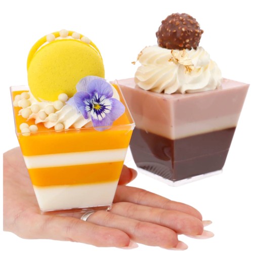Finger Food dezertné poháre Pyramidové dezertné nádoby 25ks 210ml