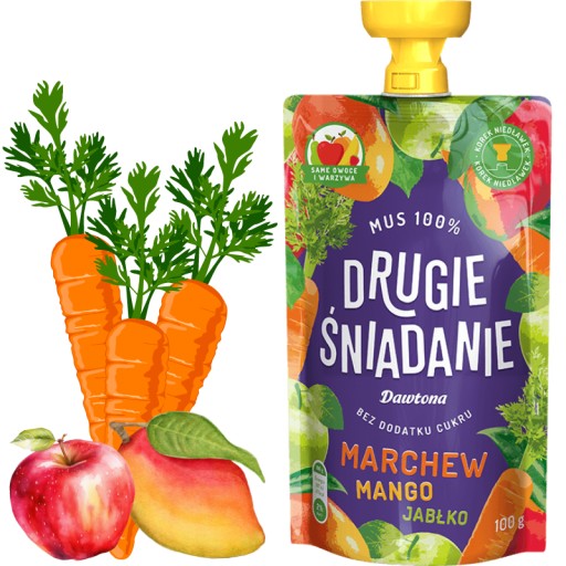 Ovocná pena Mrkva Mango Jablko 100g Dawtona