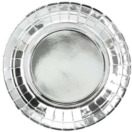 SILVER metalické narodeninové papierové poháre PARTY narodeniny 6 ks