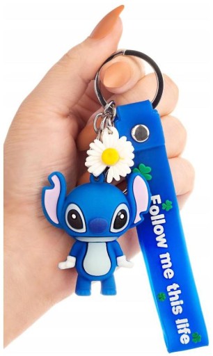 Medvedík kľúčenka na kľúče od tašky Stitch sedmokráska medvedík modrý Medvedík Kabelky