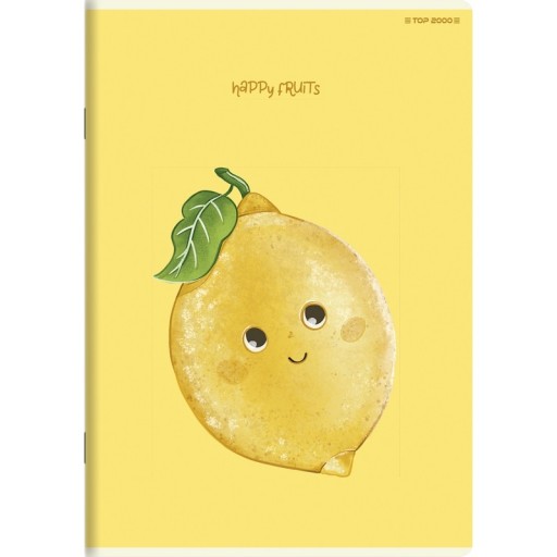 Top 2000 Happy Fruits zošit, A5, 16 listov, dva riadky, 70g