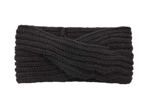 Gumička do vlasov Turban Uzol ČIERNA Teplá jeseň zima uši hrubé