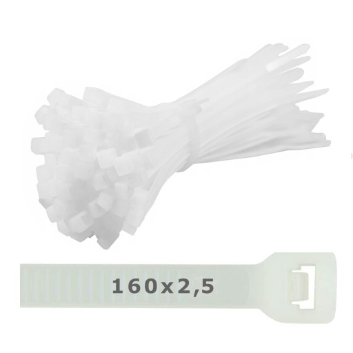 Plastové upínacie čapy 160x2,5 - 100 ks.