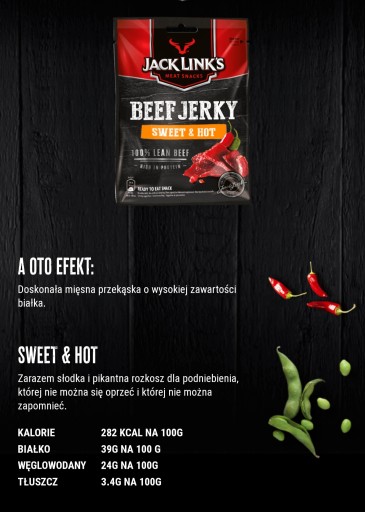 Jack Links Beef Jerky Beef Sweet & Hot 60g