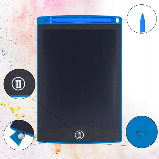 GRAFICKÝ TABLET PRE DETI maľba, kresba, popis, tabuľa, stylus, 12