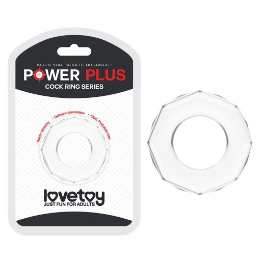 Priehľadný prsteň na penis Lovetoy Power Plus