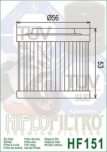 HIFLOFILTRO HF151 OLEJOVÝ FILTER