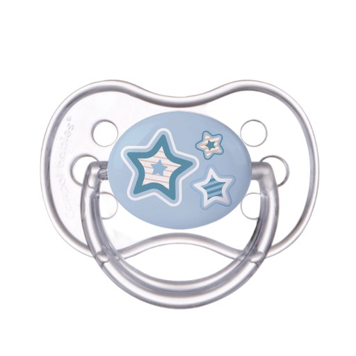 SILIKÓNOVÝ ukľudňujúci cumlík 0-6m SYMETRICKÝ NOVORODENEC BABY BLUE