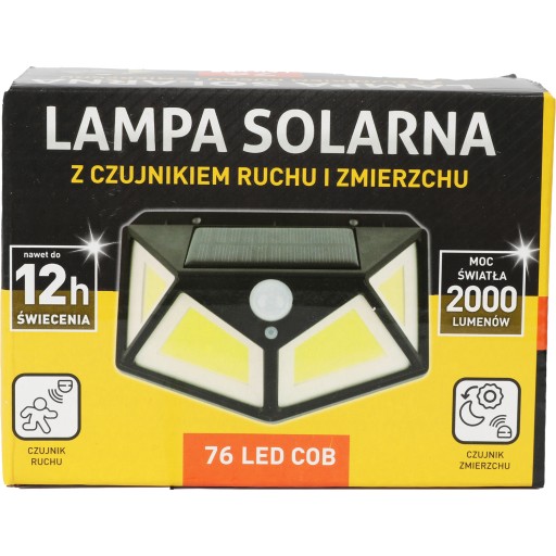 SLNEČNÁ LAMPA SO SNÍMAČOM POHYBU SÚMRAK 2000 LM