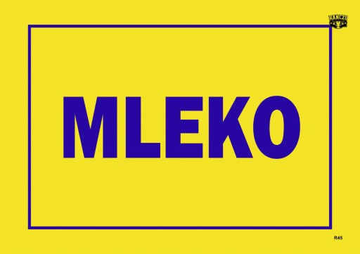 TABUĽOVÁ INFORMAČNÁ TABUĽKA MLIEKO