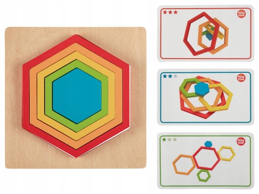 Hravý DREVENÝ GEOMETRICKÝ HÁDANKA 3+ MONTESSORI