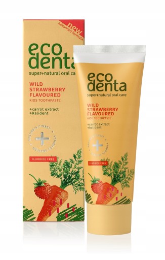 Zubná pasta pre deti bez fluoridu Lesná jahoda Bioaktívny Calcium Ecodenta 75ml