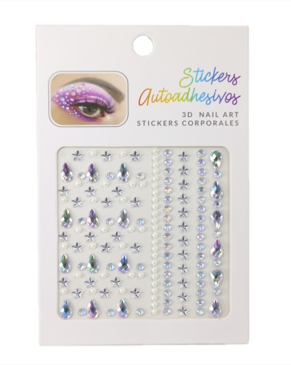 KRYŠTÁLY NÁLEPKY NA TVÁR kryštály DIAMANTY 3D MAKEUP OČI vlasy