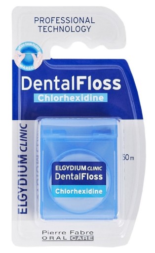 ELGYDIUM Dentálna niť Chlórhexidínová niť 50m modrá