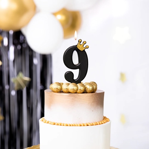 NARODENINOVÁ TORTA TORTA ČÍSLO 9 KORUNKA ČIERNA